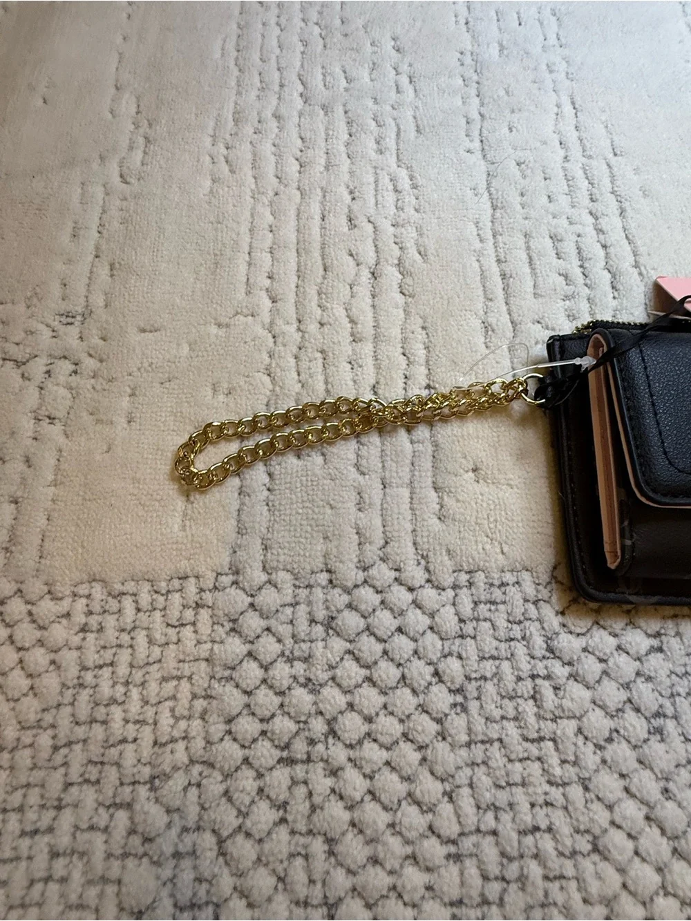 Juicy Couture Black Leather Card Wallet with Gold Plate